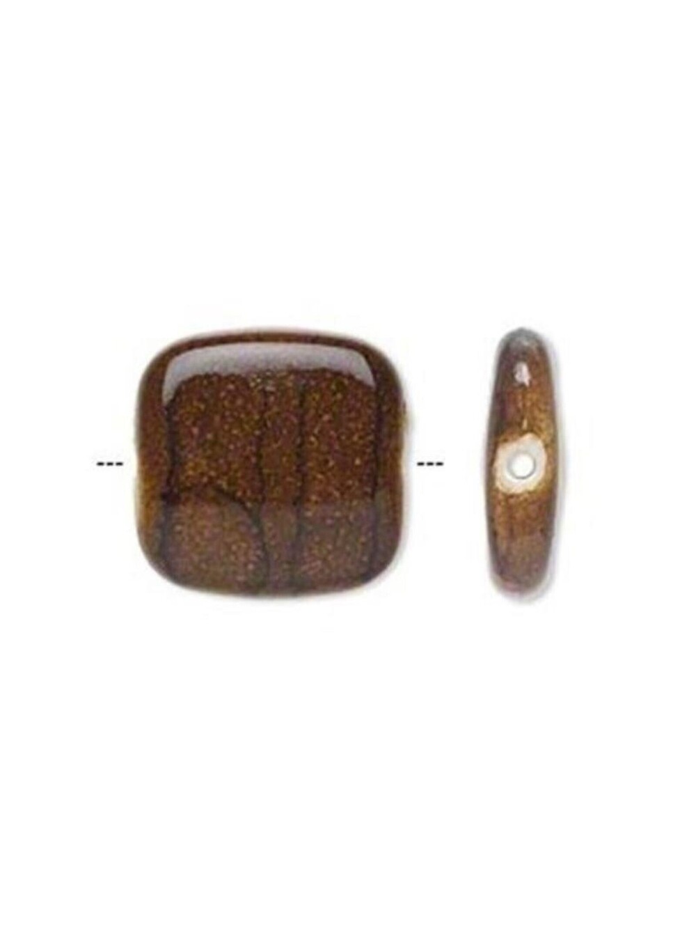 20 Shades of Brown Artsy Watercolor Mottled Pattern 17mm Square Beads